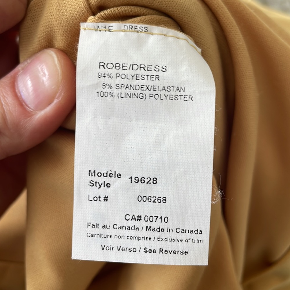 Joseph Ribkoff Mustard color layered ruffle dress - Picture 9 of 9